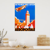 Poster Voler Morocco Air. Aéropostale (Cuisine)
