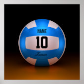Poster Volley-ball bleu (Devant)