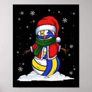Poster Volley-ball de Noël Snowman Xmas Volley-ball de sp