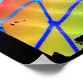 Poster Volley-ball de plage à souffle coloré (Coin)