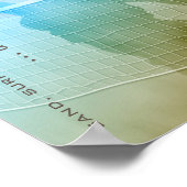 Poster volley-ball féminin au surf de sable de plage ciel (Coin)