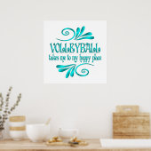 Poster Volley-ball Happy Place (Cuisine)