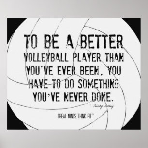Poster Volley-ball motivationnel Imprimer 007 Noir et bla