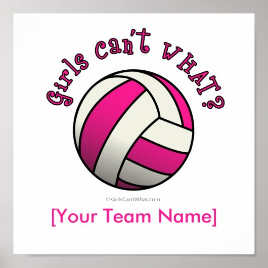 Poster Volley-ball rose (Devant)