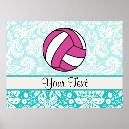 Poster Volley-ball rose; Motif Damas (Devant)