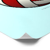 Poster Volley-ball rouge (Coin)