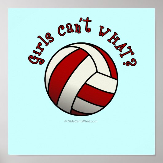 Poster Volley-ball rouge (Devant)