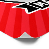 Poster Volley-ball sur bandes diagonales rouges (Coin)