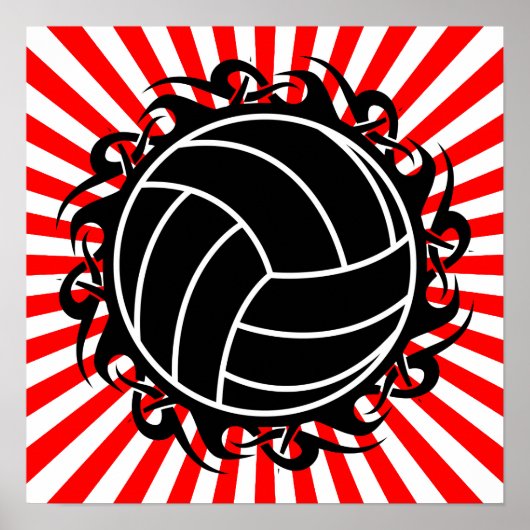 Poster volley-ball tribal (Devant)