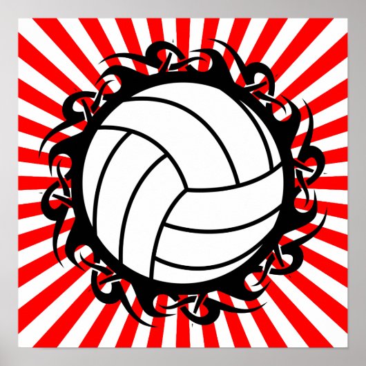 Poster volley-ball tribal (Devant)