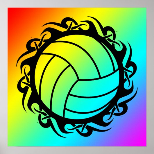 Poster volley-ball tribal (Devant)