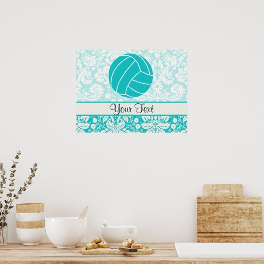 Poster Volley-ball turquoise (Cuisine)