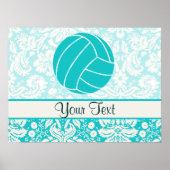 Poster Volley-ball turquoise (Devant)