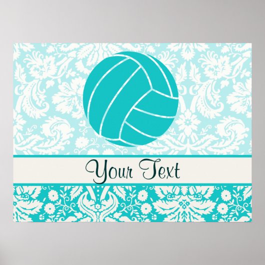 Poster Volley-ball turquoise (Devant)
