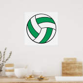 Poster volley-ball vert et blanc (Cuisine)