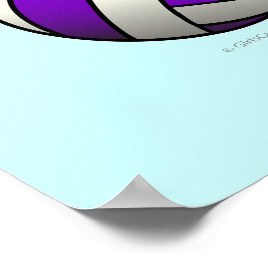 Poster Volley-ball violet (Coin)