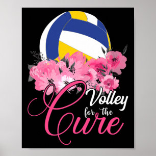 Poster Volley For Cure Breast Cancer Pink Ribbon - Vo