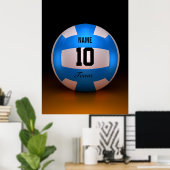 Poster Volleyball Bleu (Bureau à domicile)