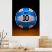 Poster Volleyball Bleu (Cuisine)
