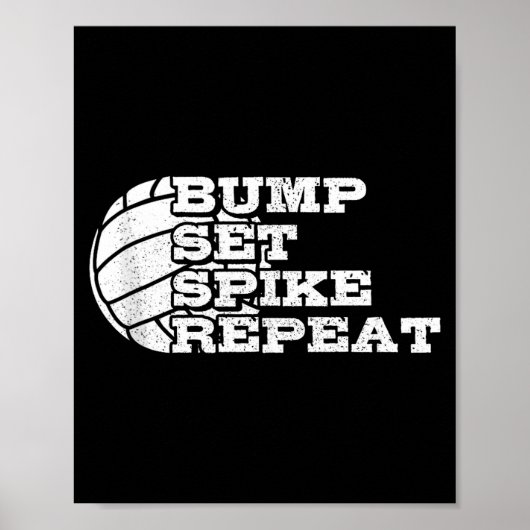Poster Volleyball Bump Set Ske Repeat Beach Volleyball Gi (Devant)
