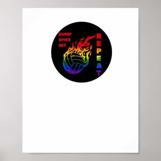 Poster Volleyball Bump Spike Set Répétition (Devant)