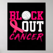 Poster Volleyball Cancer du sein Sensibilisation Bloquer (Devant)