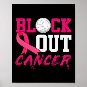 Poster Volleyball Cancer du sein Sensibilisation Bloquer