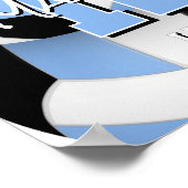 Poster volleyball couleurs de l'équipe avec photos bleu n (Coin)