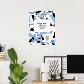 Poster volleyball couleurs de l'équipe avec photos bleu n (Bureau à domicile)