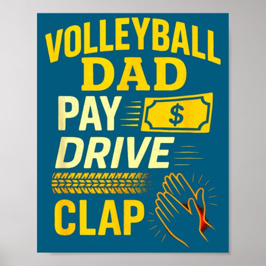 Poster Volleyball Dad - Funny Proud Father Player  (Devant)