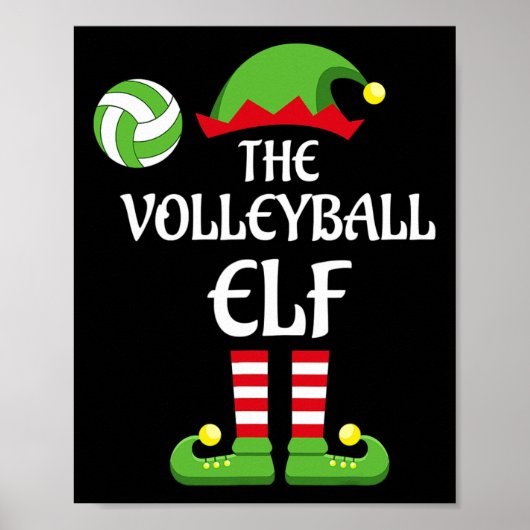 Poster Volleyball Elf Noël Merry Xmas Volleyball Pla (Devant)