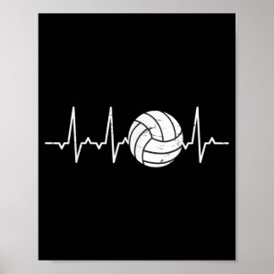 Poster Volleyball Heartbeat Cute Fun