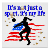 POSTER VOLLEYBALL LIFE USA FLAG DESIGN (Devant)