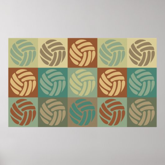 Poster Volleyball Pop Art (Devant)