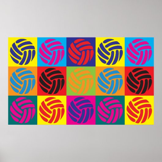 Poster Volleyball Pop Art (Devant)