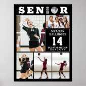 Poster Volleyball Senior Graduation 5 Photo Collage (Devant)