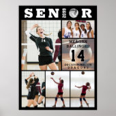 Poster Volleyball Senior Graduation 6 Photo Collage (Devant)