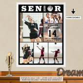 Poster Volleyball Senior Graduation 6 Photo Collage