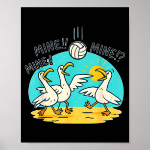 Poster Volleyball Vida Vibe drôle de plage de mouettes
