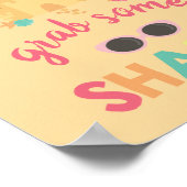 Poster Vols de soleil d'anniversaire de plage en faveur S (Coin)