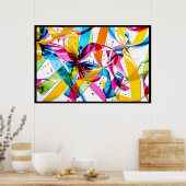 Poster volumétrique gras du parti du ruban Abstrai (Cuisine)