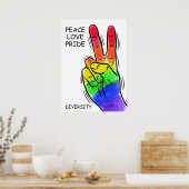 Poster voor aangepaste tekst en kleur regenboogrus (Keuken)