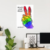 Poster voor aangepaste tekst en kleur regenboogrus (Thuiskantoor)