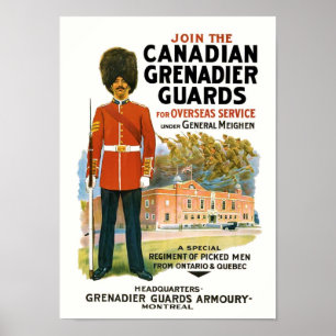 Poster voor aanwerving van Canadese Grenadier Guar