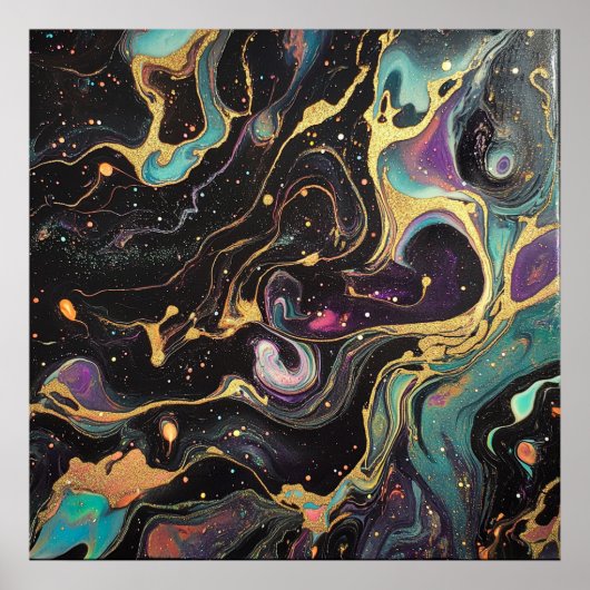Poster voor abstracte iriserende kunst (Voorkant)