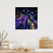 Poster voor abstracte iriserende kunst (Keuken)