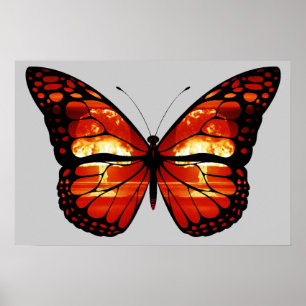 Poster voor atoompaddenstoel Cloud Butterfly Print