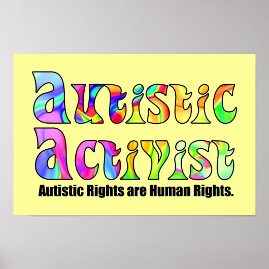Poster voor autistische activist (kleur) (Voorkant)