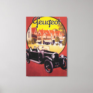 Poster voor automatische promotie van Peugeot Canvas Afdruk