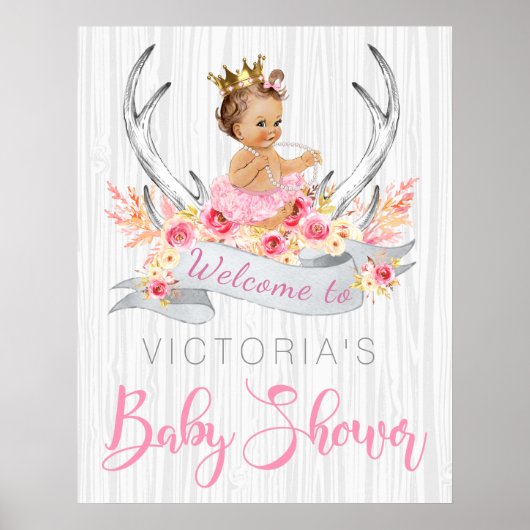 Poster voor Baby shower van meisjes (Voorkant)